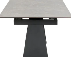 Stół rozkładany blat ceramika i szkło podstawa czarna 200-260x100 cm