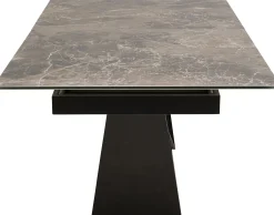 Stół rozkładany blat ceramika i szkło podstawa czarna 200-260x100 cm