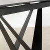 Stół rozkładany czarny blat ceramika nogi stalowe 180-260x90 cm