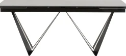 Stół rozkładany czarny blat ceramika nogi stalowe 180-260x90 cm