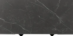 Stół rozkładany czarny blat ceramika nogi stalowe 180-260x90 cm