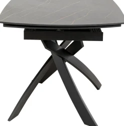 Stół rozkładany z ceramicznym blatem nogi czarne 120-180x90 cm