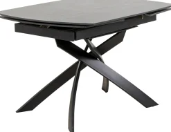 Stół rozkładany z ceramicznym blatem nogi czarne 120-180x90 cm