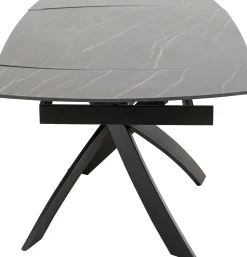 Stół rozkładany z ceramicznym blatem nogi czarne 120-180x90 cm