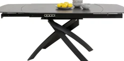 Stół rozkładany z ceramicznym blatem nogi czarne 120-180x90 cm