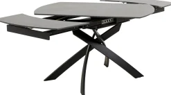 Stół rozkładany z ceramicznym blatem nogi czarne 120-180x90 cm