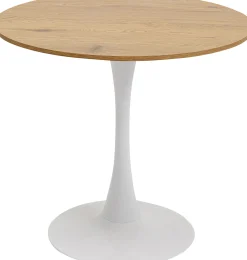 Stół skandynawski w okleinie dębowej noga biała Ø80 cm