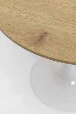 Stół skandynawski w okleinie dębowej noga biała Ø80 cm