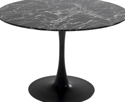 Stół Veneto Ø110 cm czarny - blat marmur