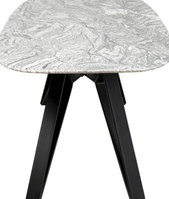 Stół z granitowym blatem i czarnymi stalowymi nogami 180x90 cm