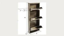 Szafka na buty Caruso MO 50x103 cm srebrna