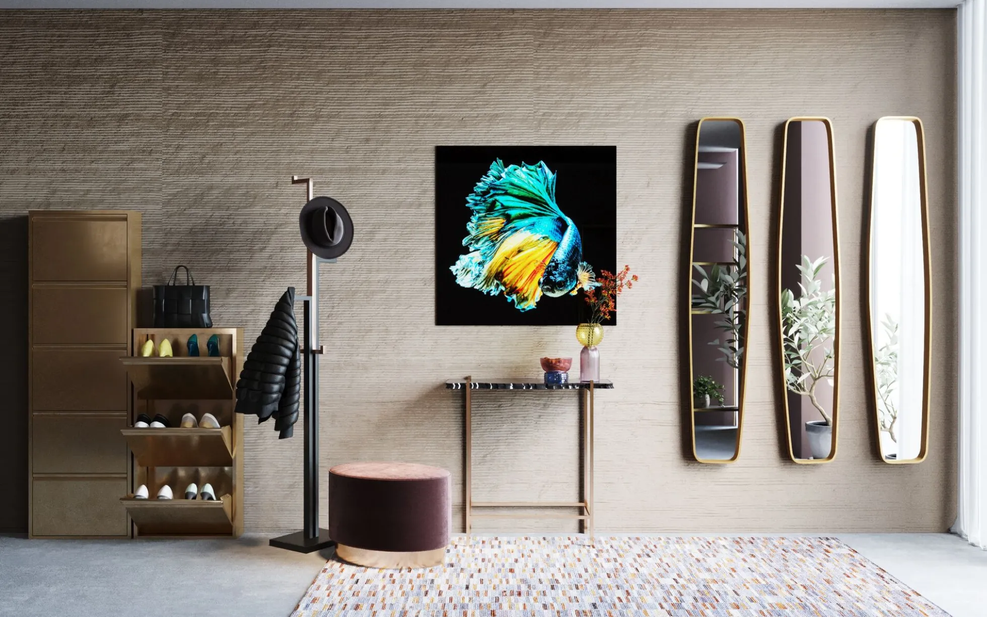 Szafka na buty Caruso MO 50x170 cm w kolorze brązowym