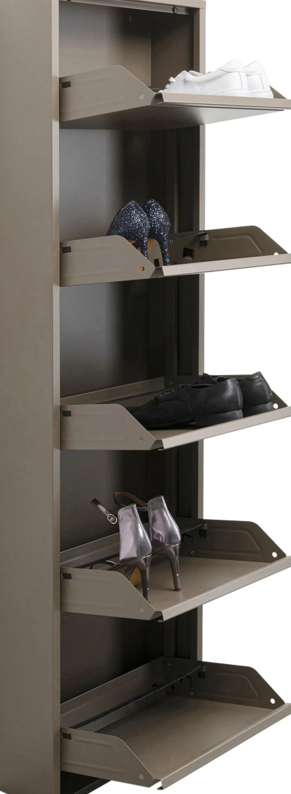 Szafka na buty stalowa 5 półek kolor taupe 50x170 cm