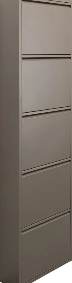 Szafka na buty stalowa 5 półek kolor taupe 50x170 cm