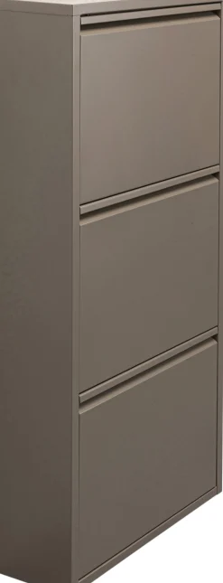 Szafka na buty stalowa 3 półki kolor taupe 50x103 cm