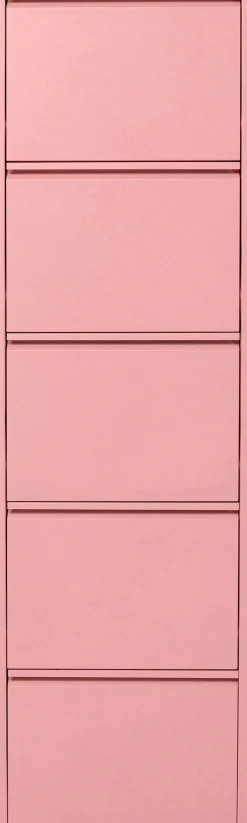 Szafka na buty stalowa różowa 5 przegródek 50x173 cm