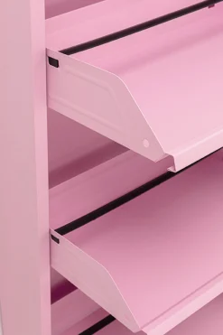 Szafka na buty stalowa różowa 3 przegródki 50x104 cm