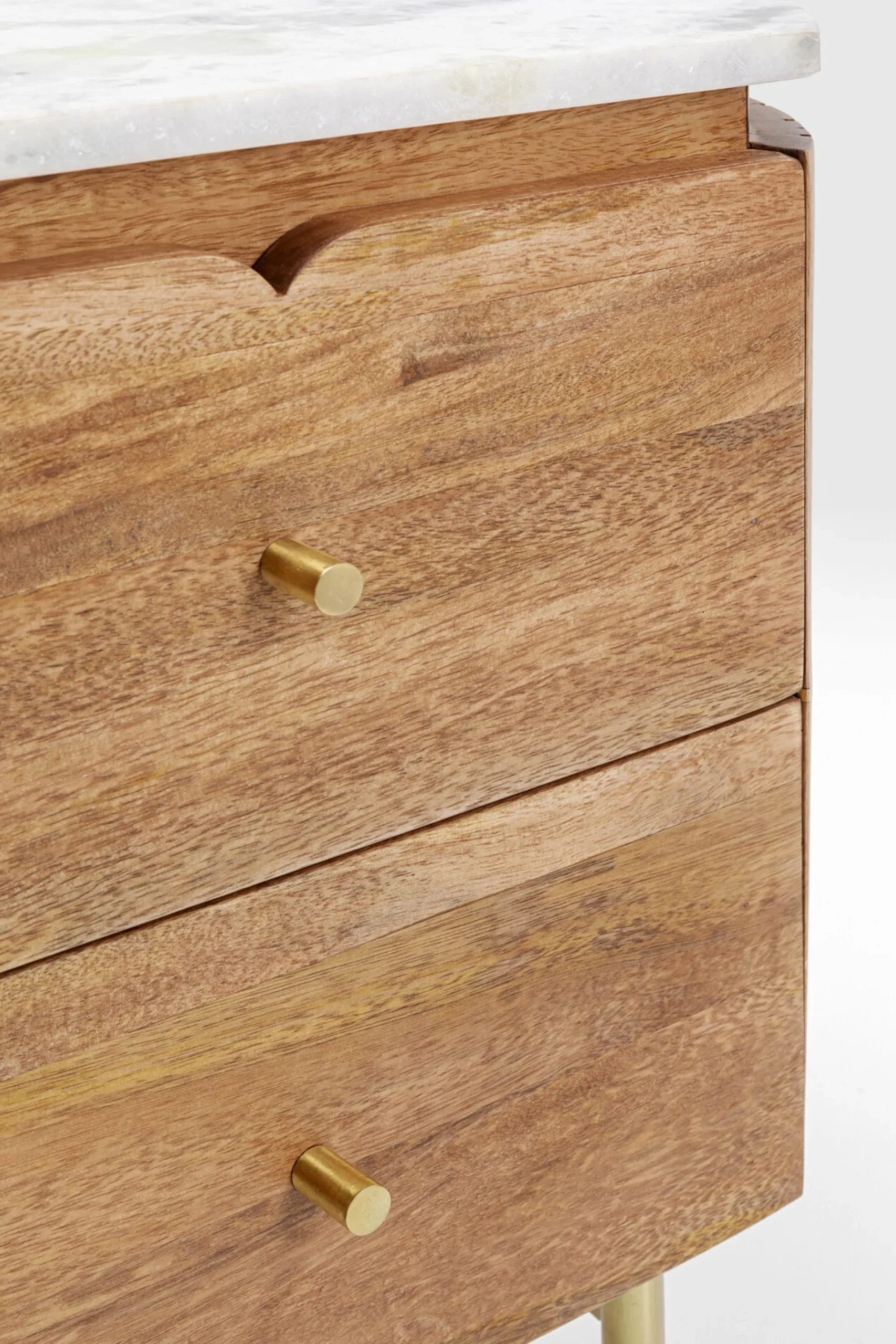 Szafka nocna Grace 50x55 cm drewno mango - blat marmur
