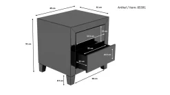 Szafka nocna Luxury 50x49 cm wykończenie szklane