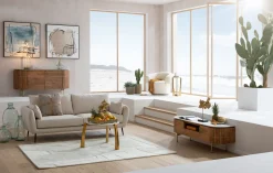 Szafka RTV Grace 145x48 cm drewno mango - blat marmur