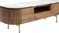 Szafka RTV Grace 145x48 cm drewno mango - blat marmur