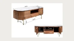 Szafka RTV Grace 145x48 cm drewno mango - blat marmur