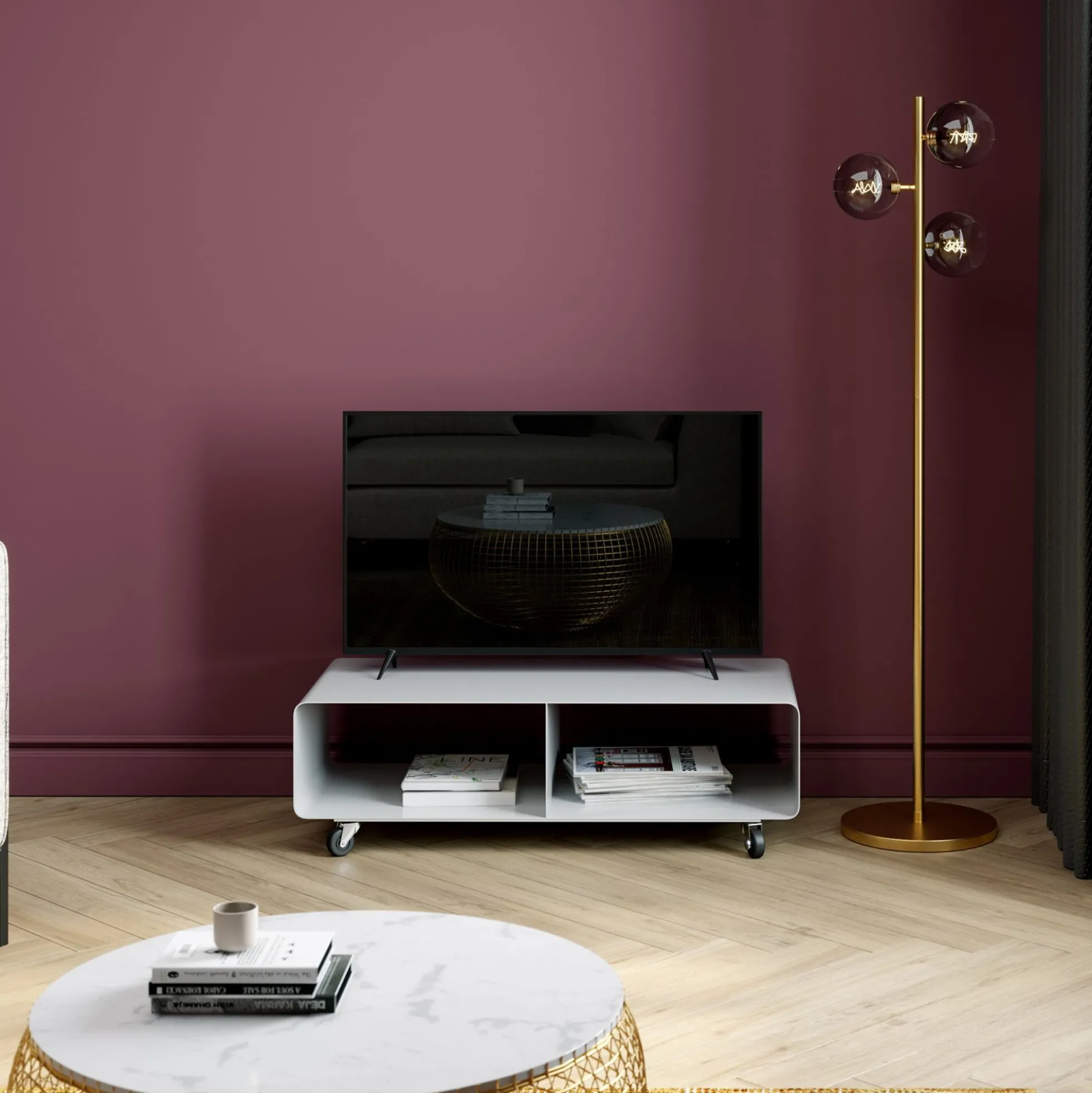 Szafka RTV Lounge 90x30 cm biała