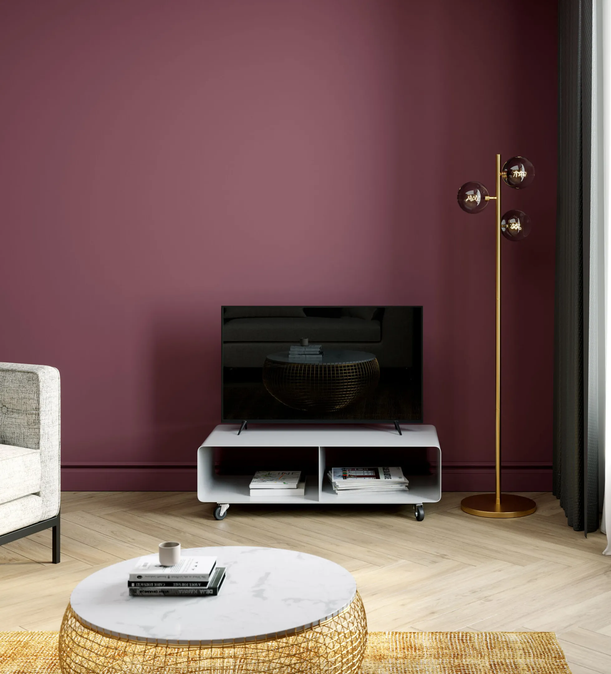 Szafka RTV Lounge 90x30 cm biała