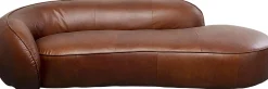 Szezlong duży ekskluzywny brązowy skóra semianilinowa 252x108 cm