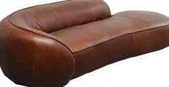 Szezlong duży ekskluzywny brązowy skóra semianilinowa 252x108 cm