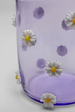 Szklanka fioletowa wzór kwiatowy 300 ml