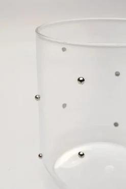 Szklanka Glam Dots Srebrna 9cm