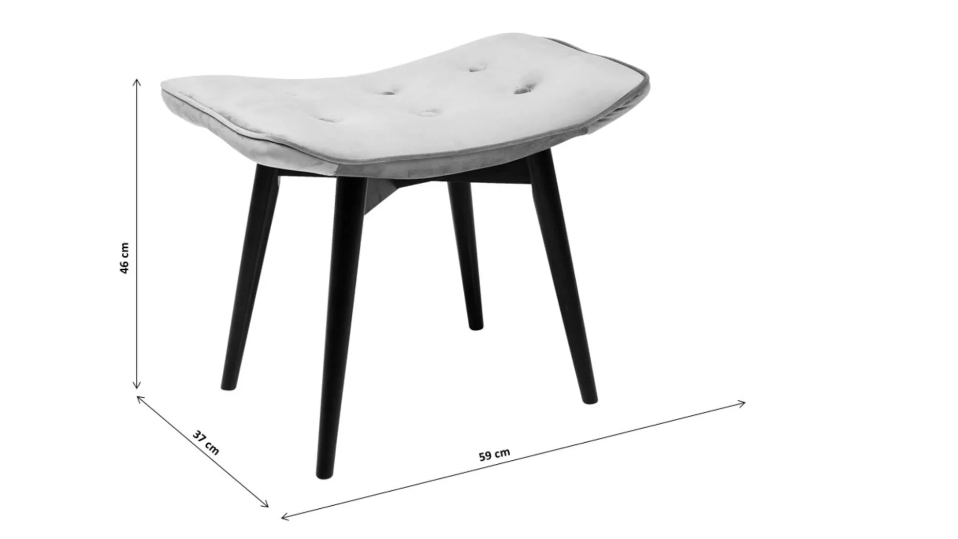 Taboret Vicky Velvet 48x37 cm szary