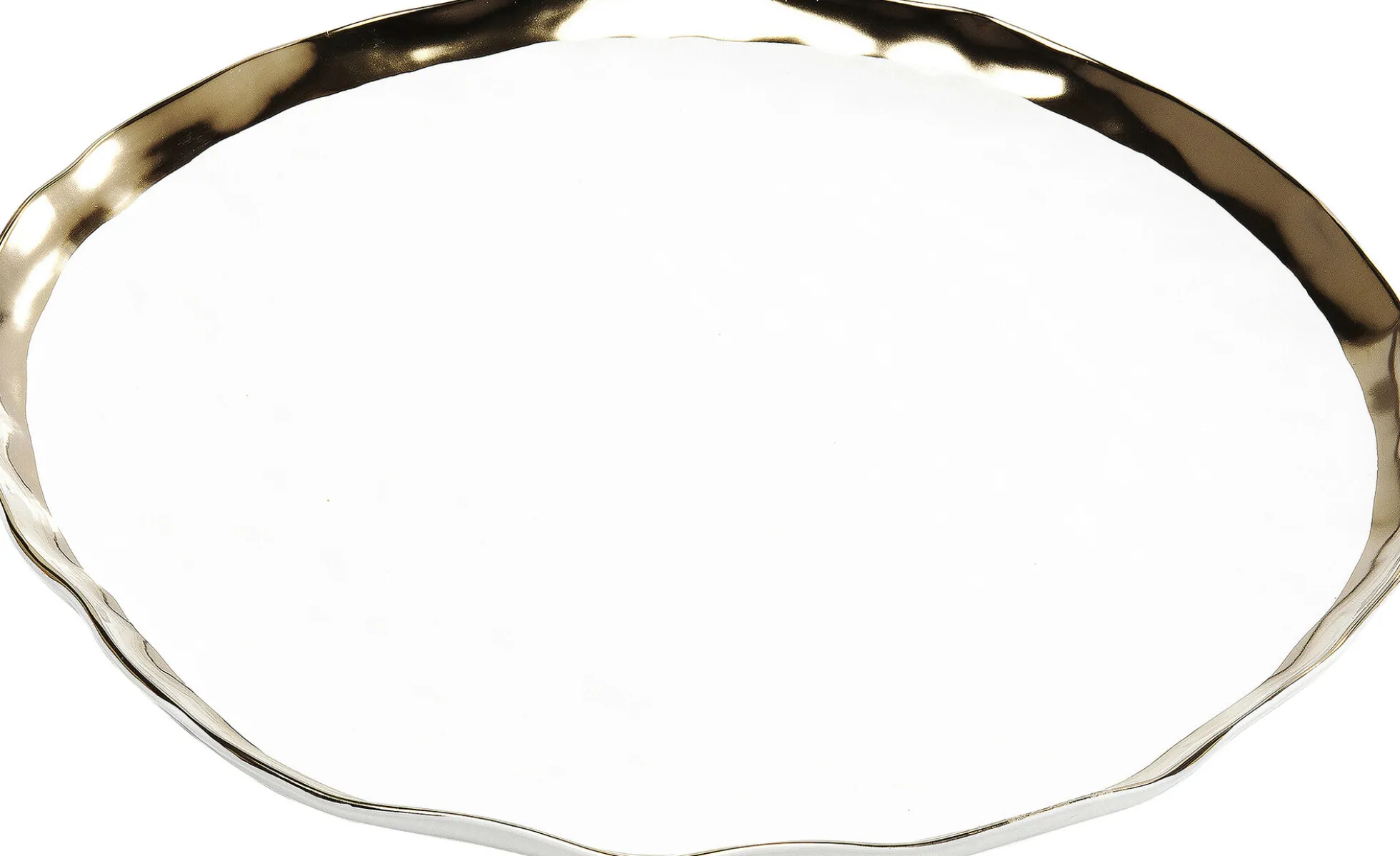 Talerz do serwowania Bell Ø38 cm biało-złoty