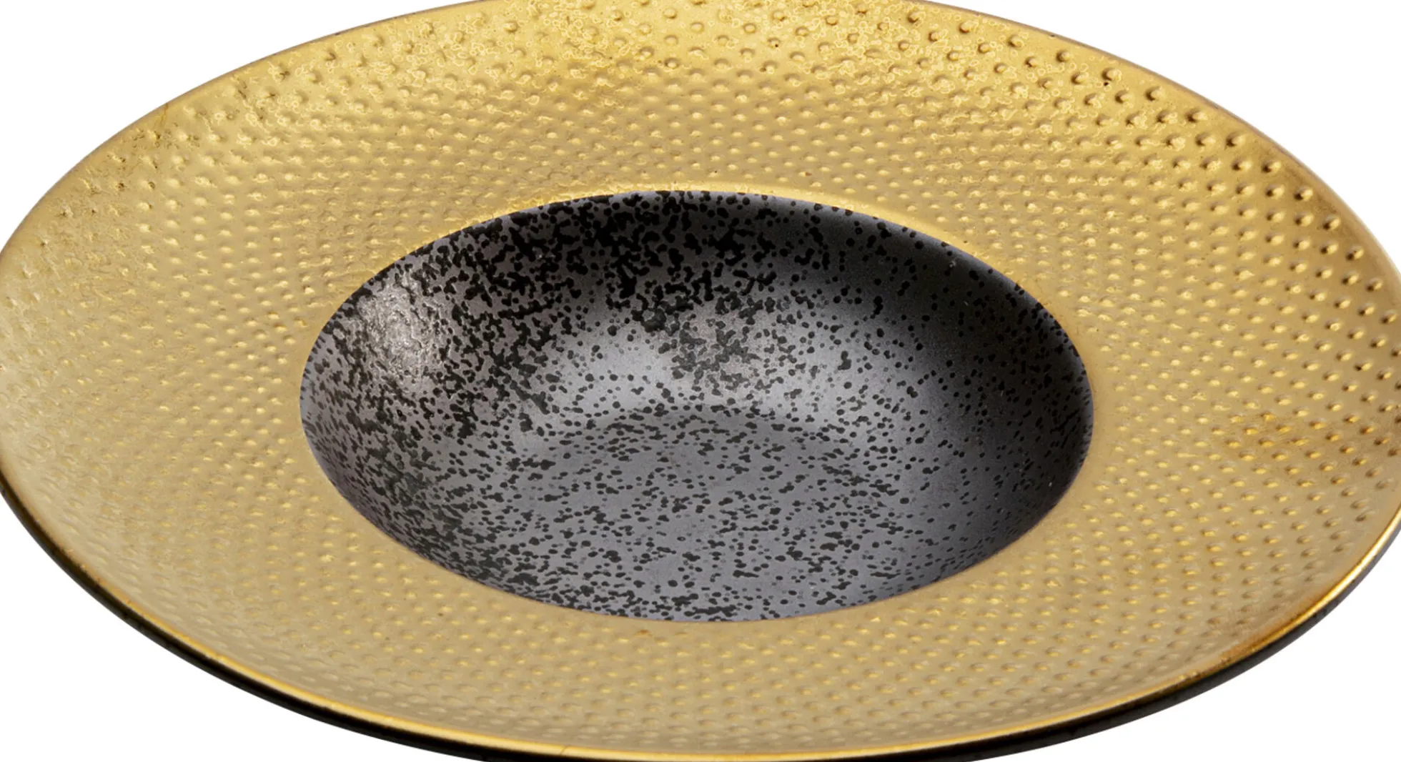 Talerz głęboki z porcelany czarno-złoty Ø22 cm