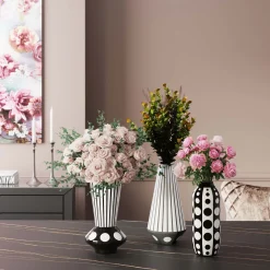 Wazon Brillar Cylinder Ø22x44 cm czarno-biały