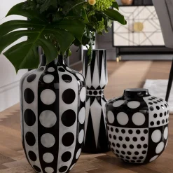 Wazon Brillar Ø25x45 cm czarno-biały