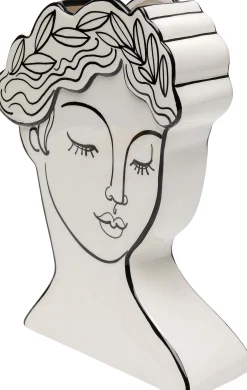 Wazon ceramiczny biały motyw kobiety 21x26 cm