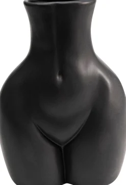Wazon czarny z motywem ludzkiego ciała ceramiczny 16x22 cm