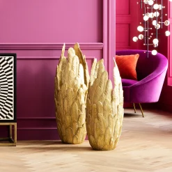 Wazon Feathers Ø35x91 cm złoty