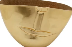 Wazon Half Face 46x29 cm aluminium złoty