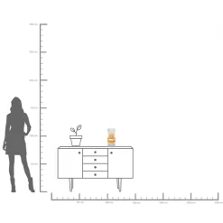 Wazon nowoczesny szklany niebieski i bursztynowy Ø15x30 cm