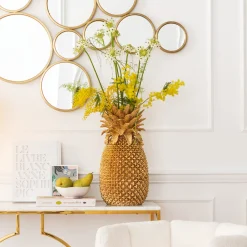 Wazon Pineapple 25x50 cm złoty