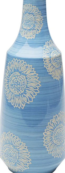 Wazon porcelanowy niebieski motyw kwiatowy Ø19x47 cm