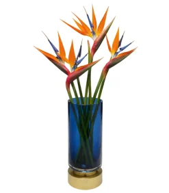 Wazon szklany w kolorze niebieskim Ø12x31 cm