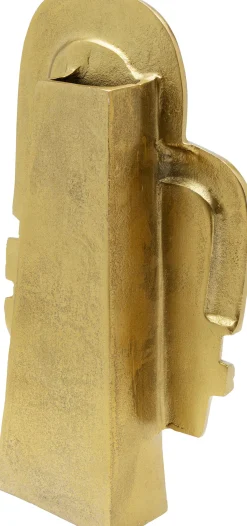 Wazon z aluminium w kolorze złotym motyw twarzy 20x36 cm