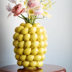 Wazon z porcelany żółty cytryny Ø28x40 cm