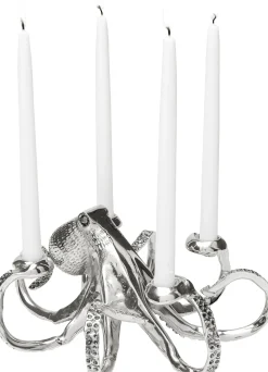Świecznik Octopus 30x15 cm srebrny