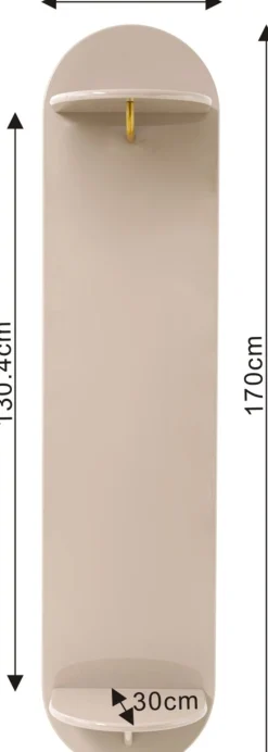 Wieszak ścienny Glossy Taupe 40x170cm
