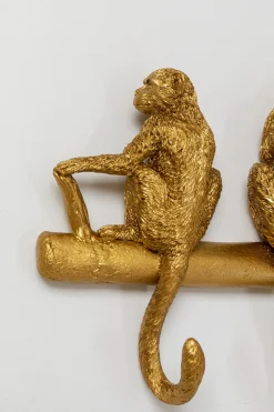 Wieszak ścienny Monkey Hook 70x22 cm złoty